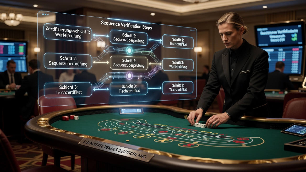 Zertifizierte Prüfprozesse an einem Craps-Tisch in einem deutschen Casino