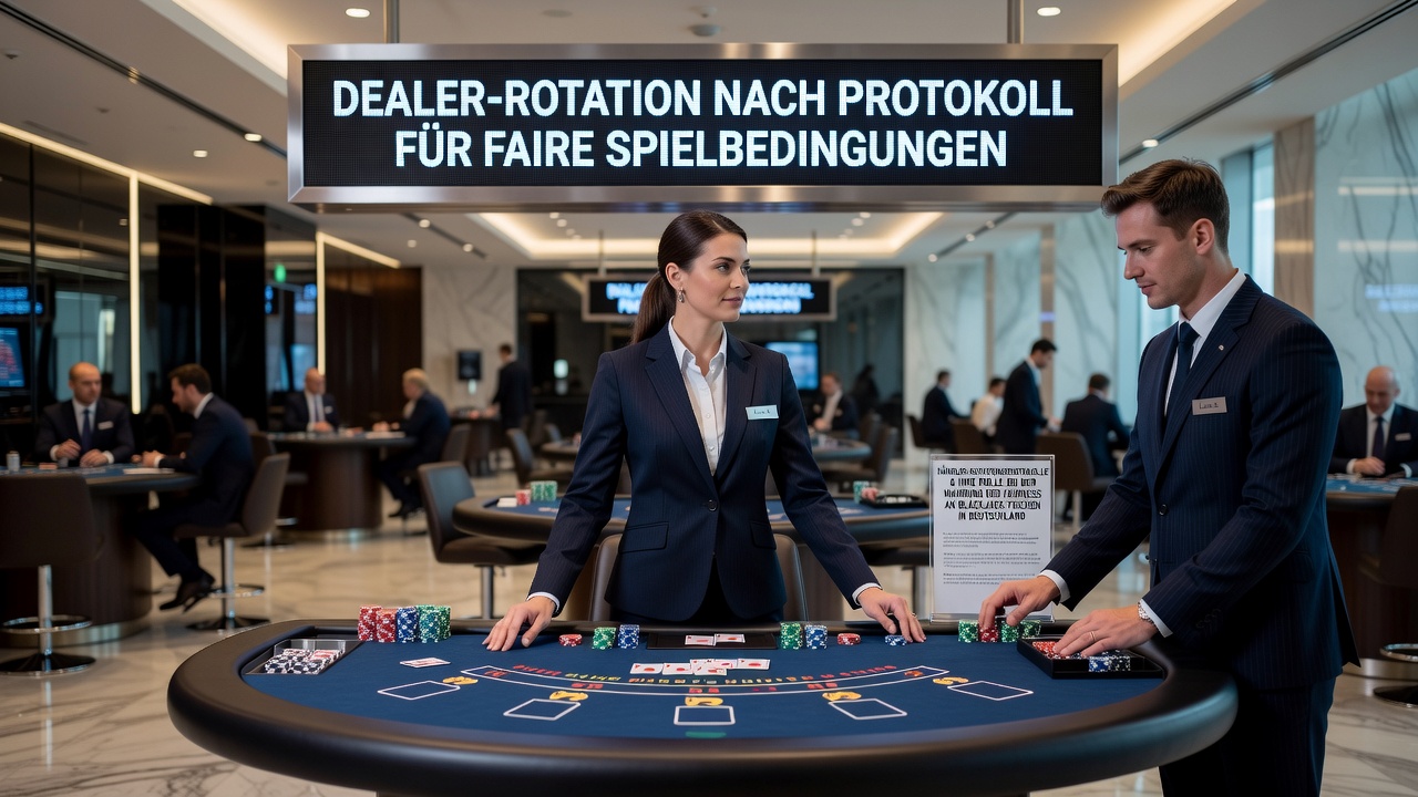 Überwachungssysteme und Dealer-Rotation in einem Blackjack-Bereich