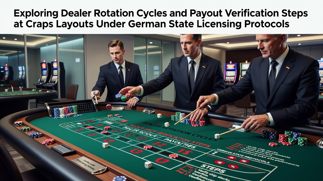 Craps-Layout mit Dealer-Rotation und Verifizierungsprozessen in einem lizenzierten deutschen Spielsaal