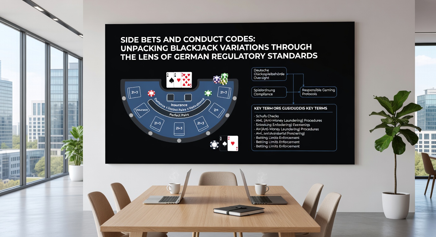 Blackjack-Tisch mit Fokus auf Seitenwett-Optionen und Spielerhandlungen unter deutscher Lizenzierung